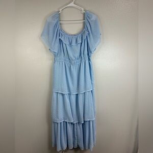 Light Blue Layered Ruffle Dress
L
